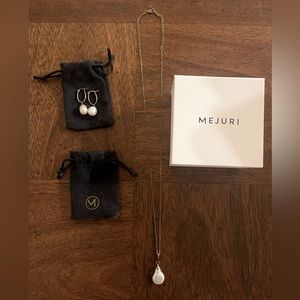 Mejuri Organic Pearl Earrings & Necklace